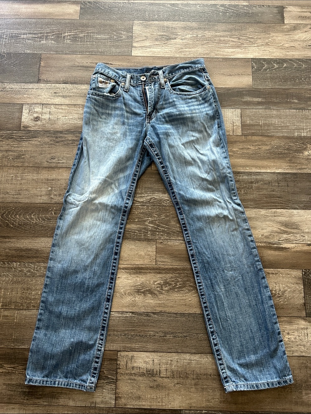 Cinch Men's Faded Light Blue Straight Jeans